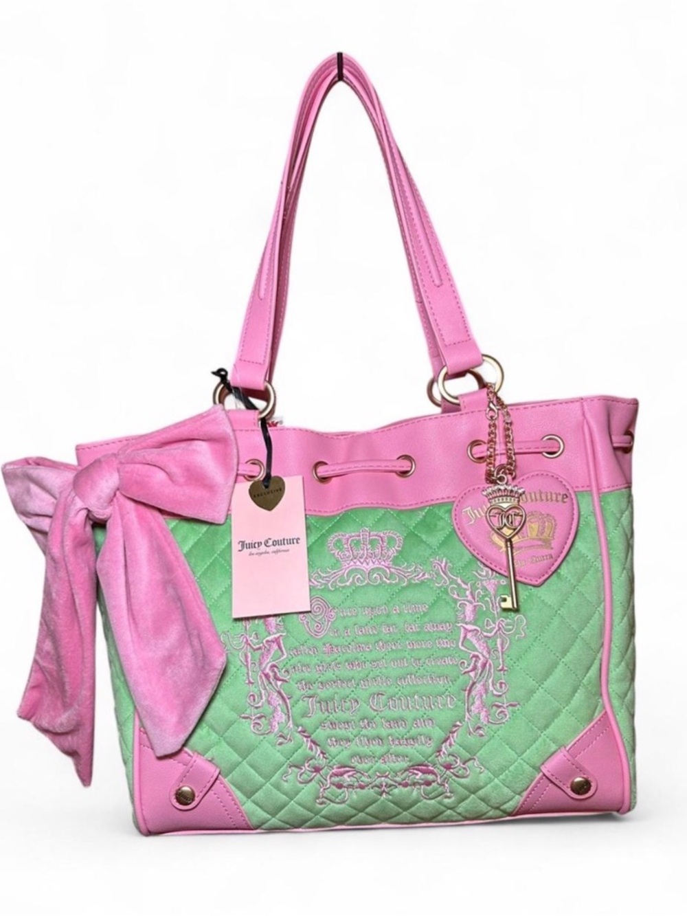 Juicy Couture “Juicy Tale” Daydreamer Tote, green/pink